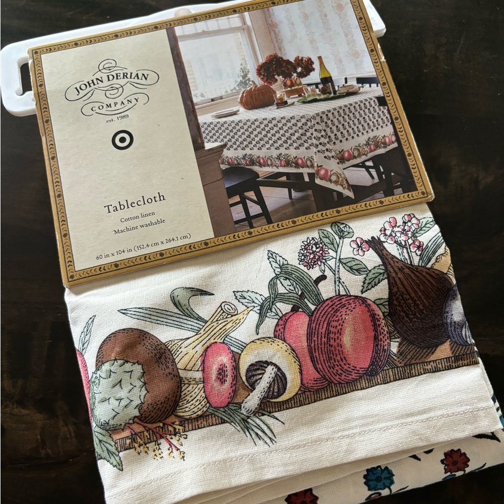 Beautiful John Derian tablecloth made out of cotton linen 60 x 104